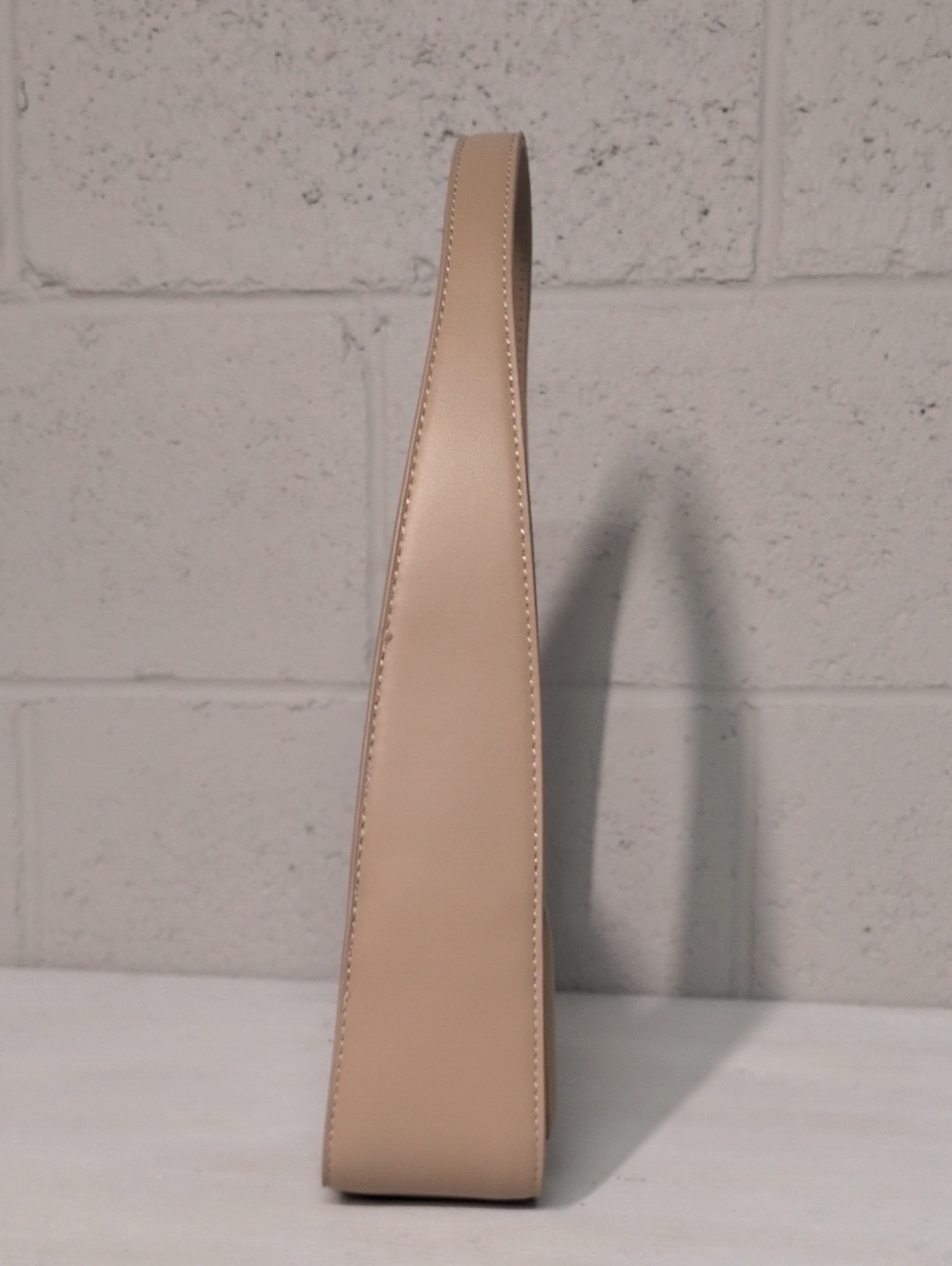 Beige Leather Shoulder Bag with Turn-Lock Closure - Picture 3 of 8
